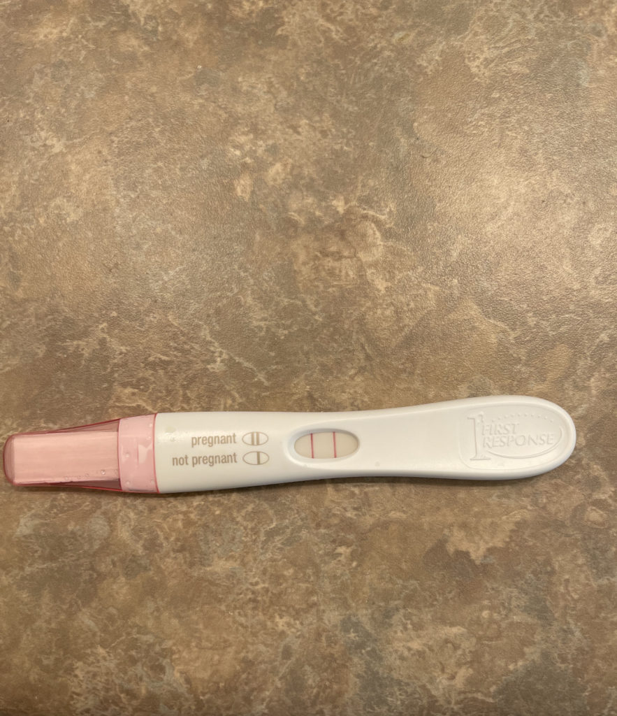 pregnancy test with two pink lines